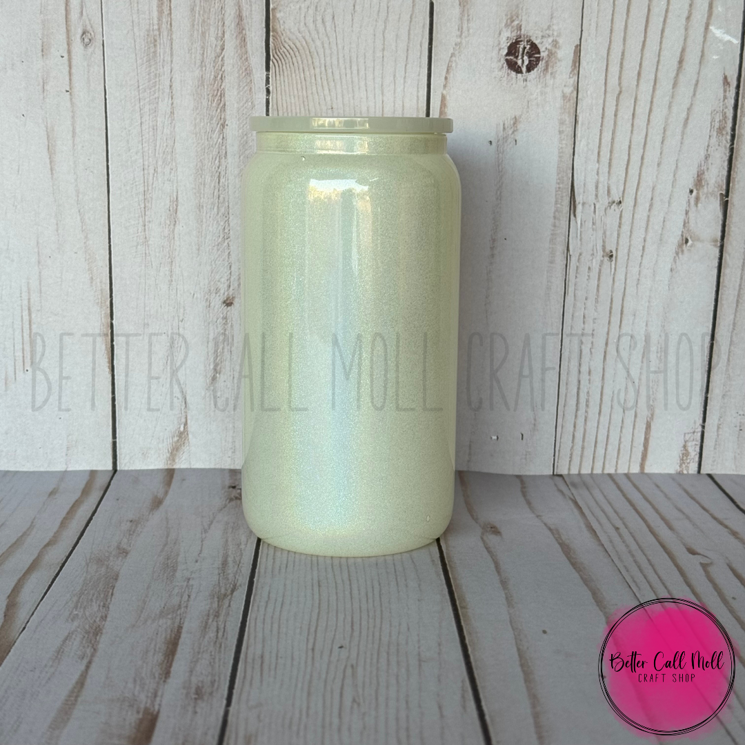 16oz Holographic Shimmer GLASS Sublimation Tumbler
