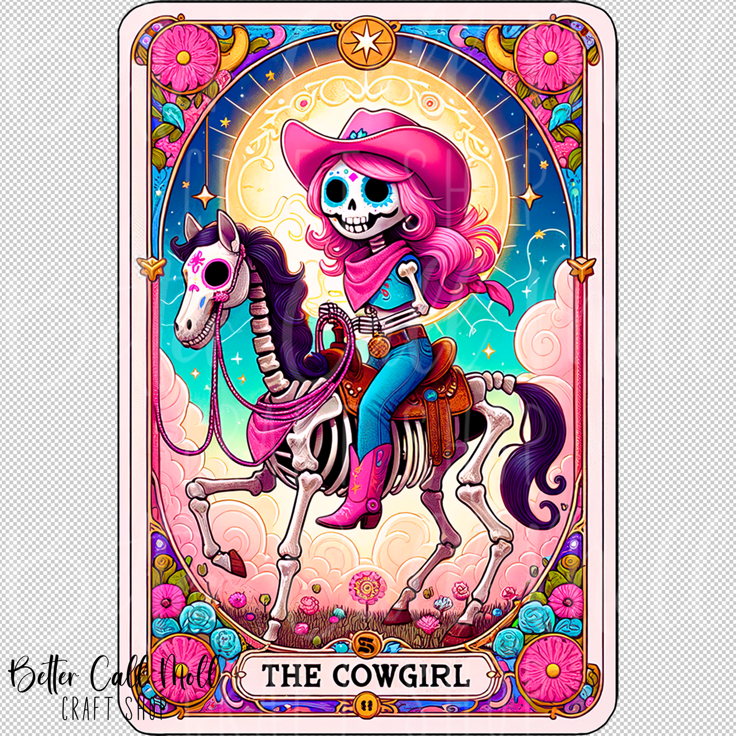 The Cowgirl Tarot UV DTF Decal