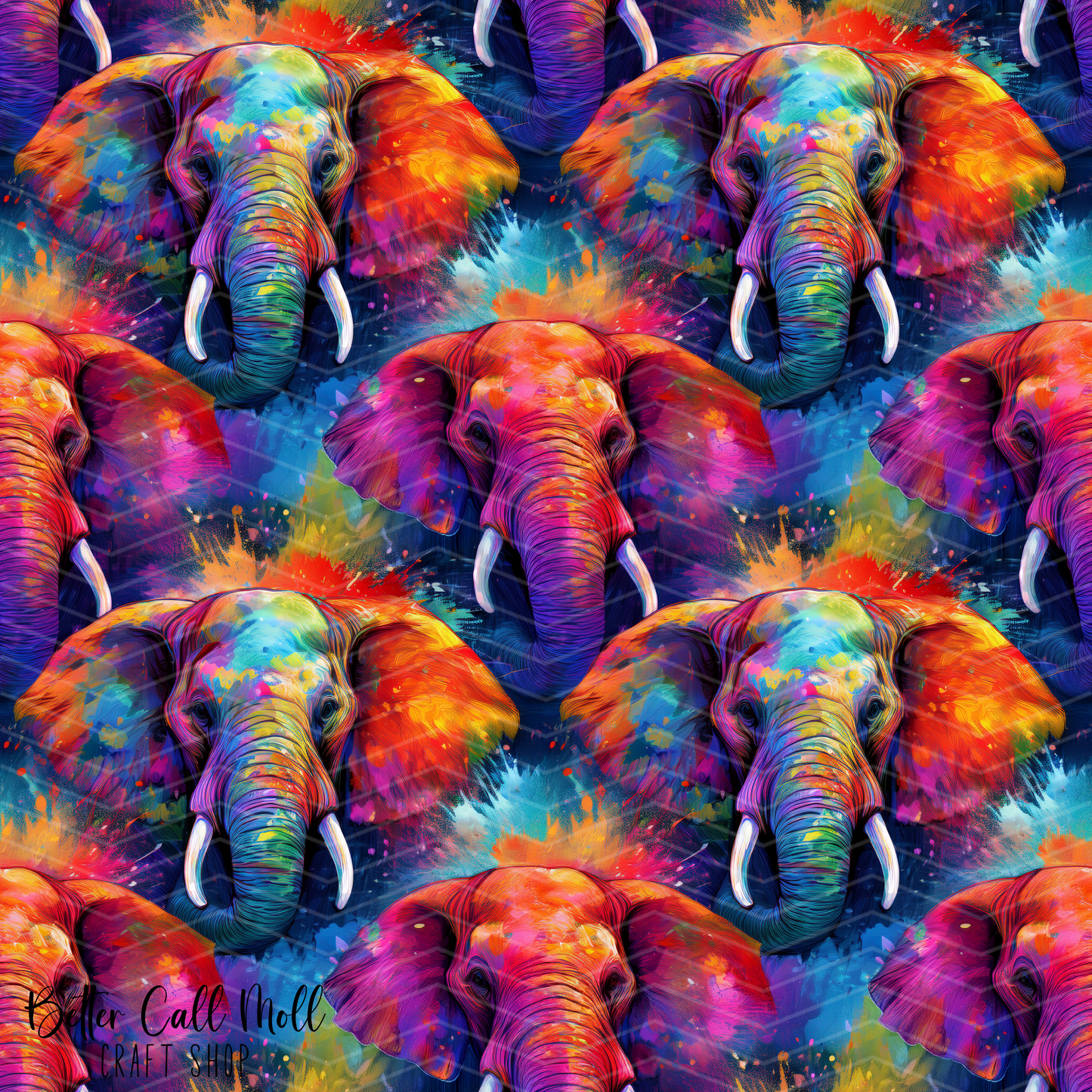 Abstract Elephants 1 Digital Seamless Pattern