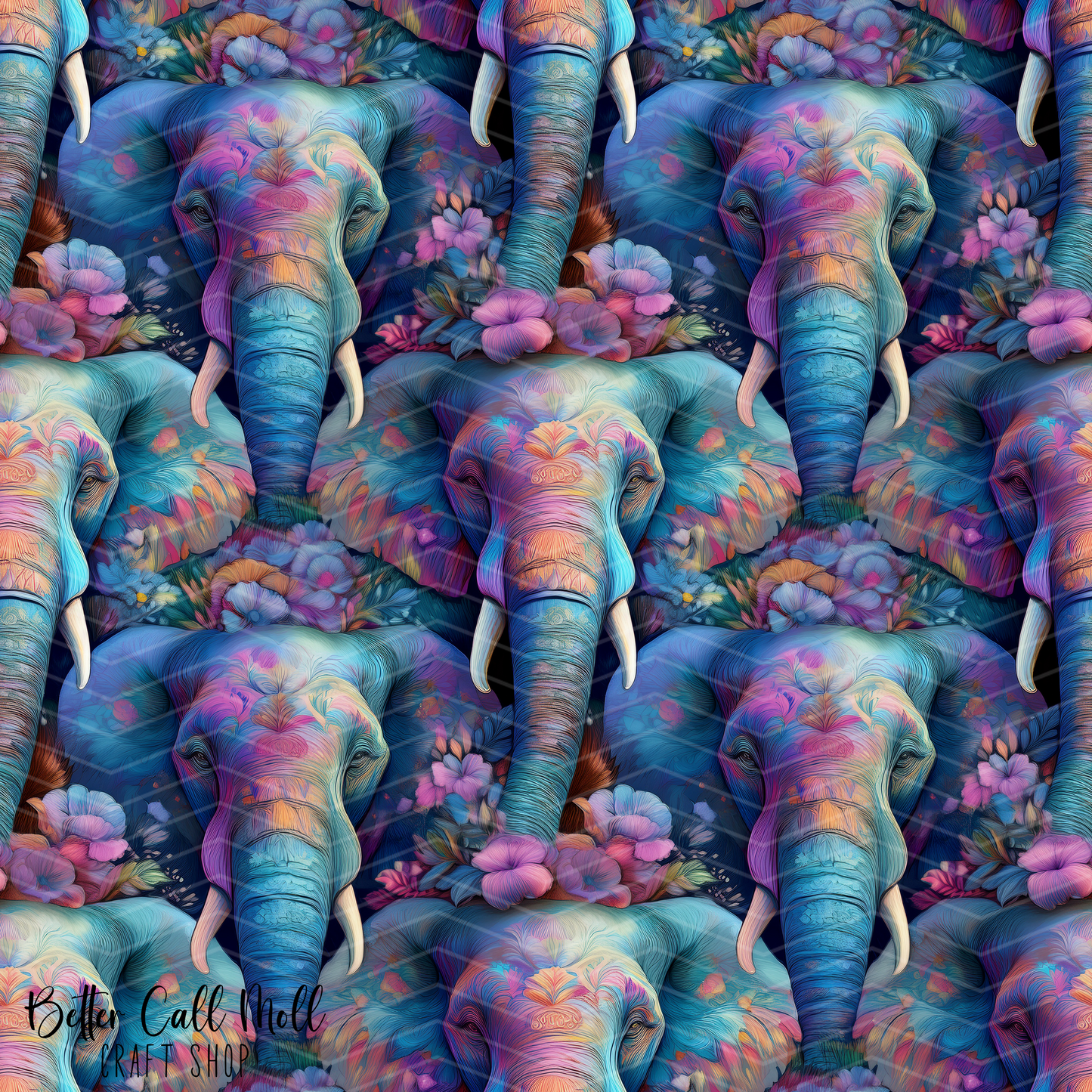 Abstract Elephants 2 Digital Seamless Pattern