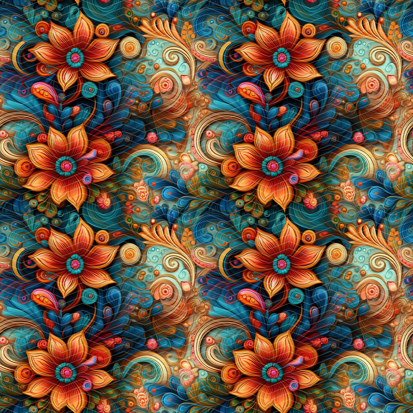 Abstract Florals 2 Digital Seamless Pattern