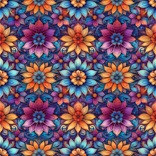 Abstract Florals 3 Digital Seamless Pattern