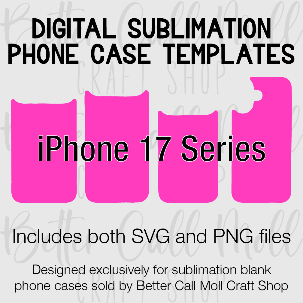 Templates for Sublimation Blank iPhone 17 Series Cases