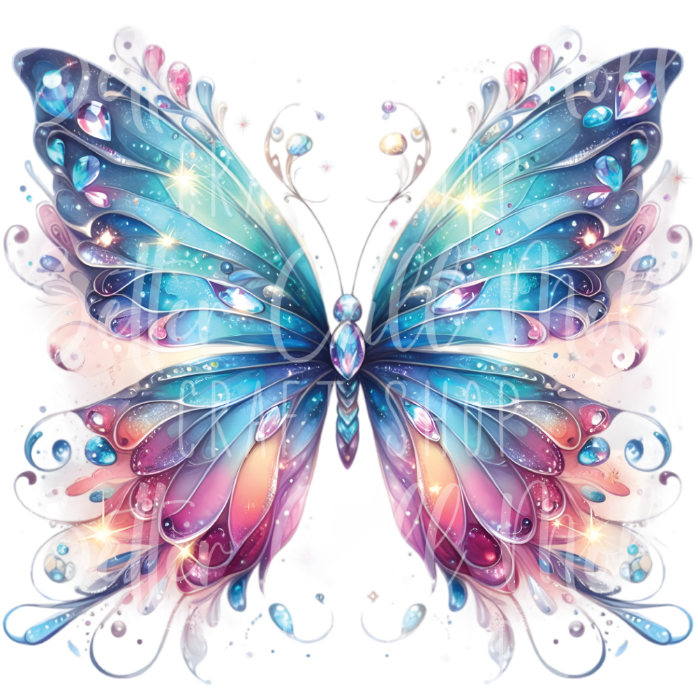 D059 - Bejeweled Butterfly UV DTF Decal