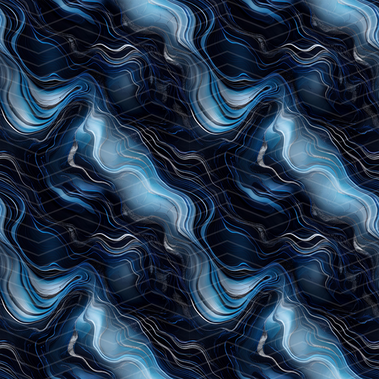 Blue, Black and Silver Marble Digital Seamless Pattern