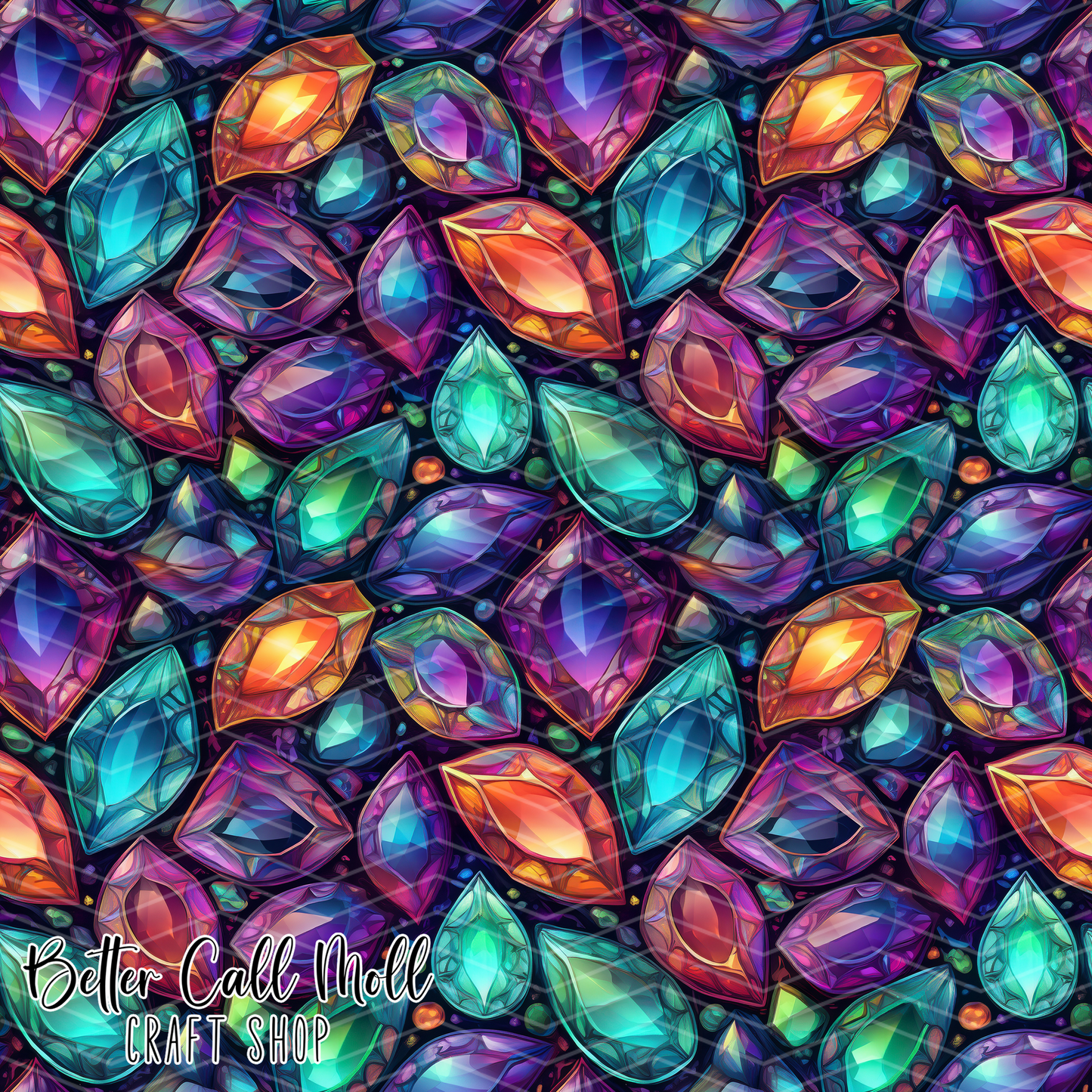 Bold Gems 2 Digital Seamless Pattern