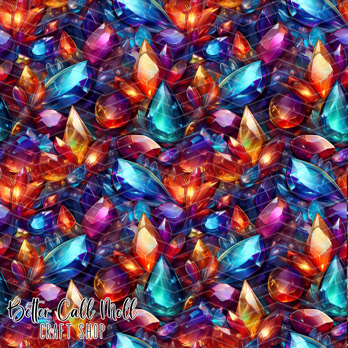 Bold Gems Digital Seamless Pattern