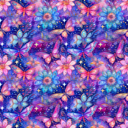 Butterflies and Flowers Digital Seamless Pattern