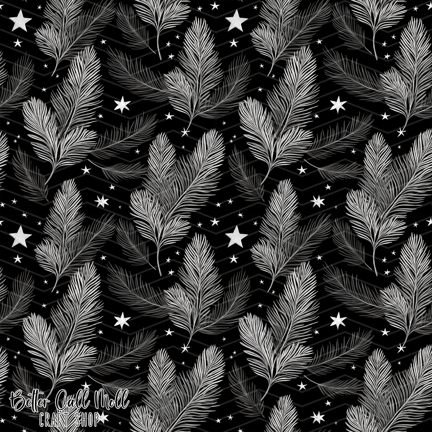 Chalkboard Branches Digital Seamless Pattern