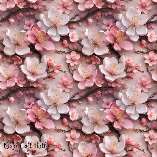 Cherry Blossoms 10 Digital Seamless Pattern