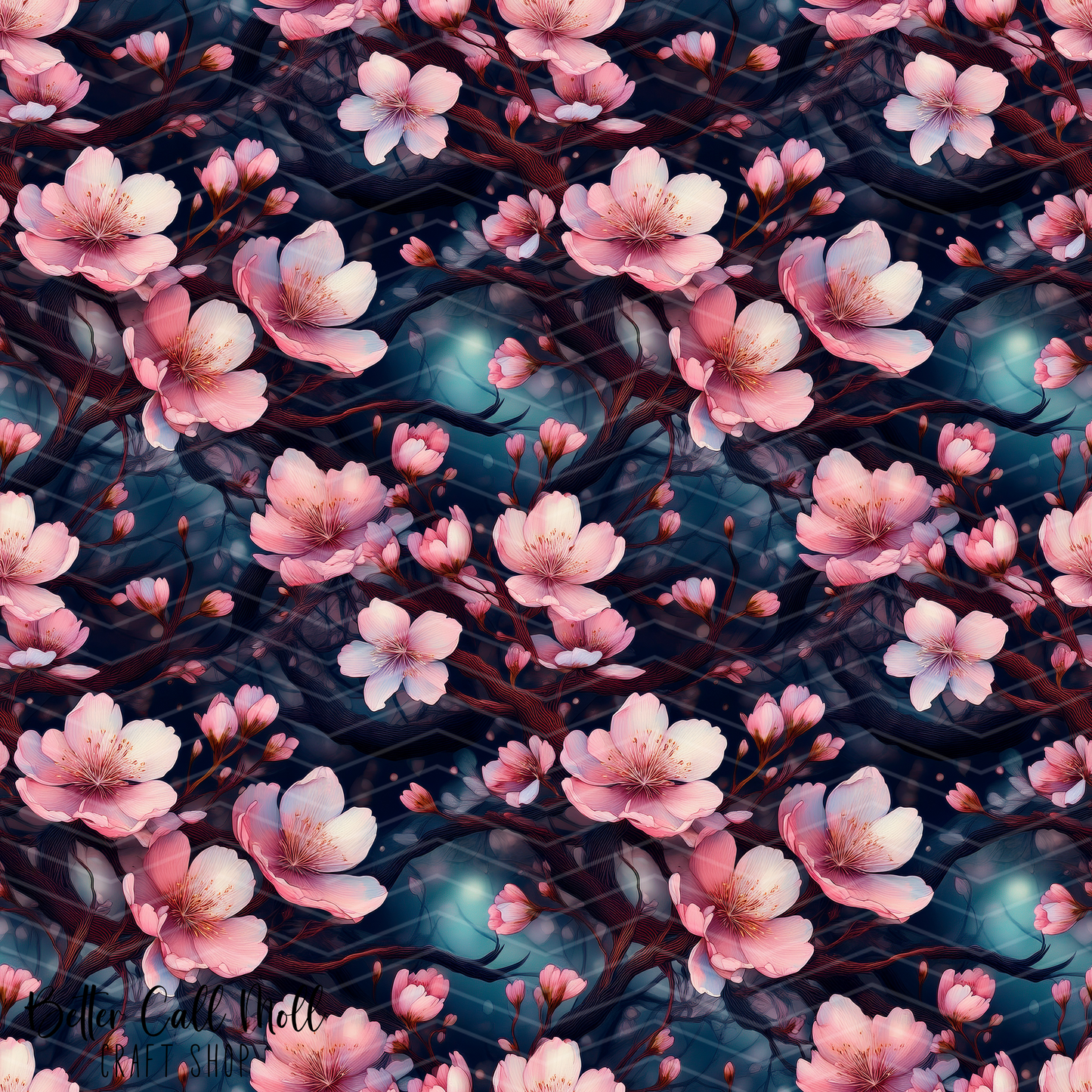 Cherry Blossoms 2 Digital Seamless Pattern