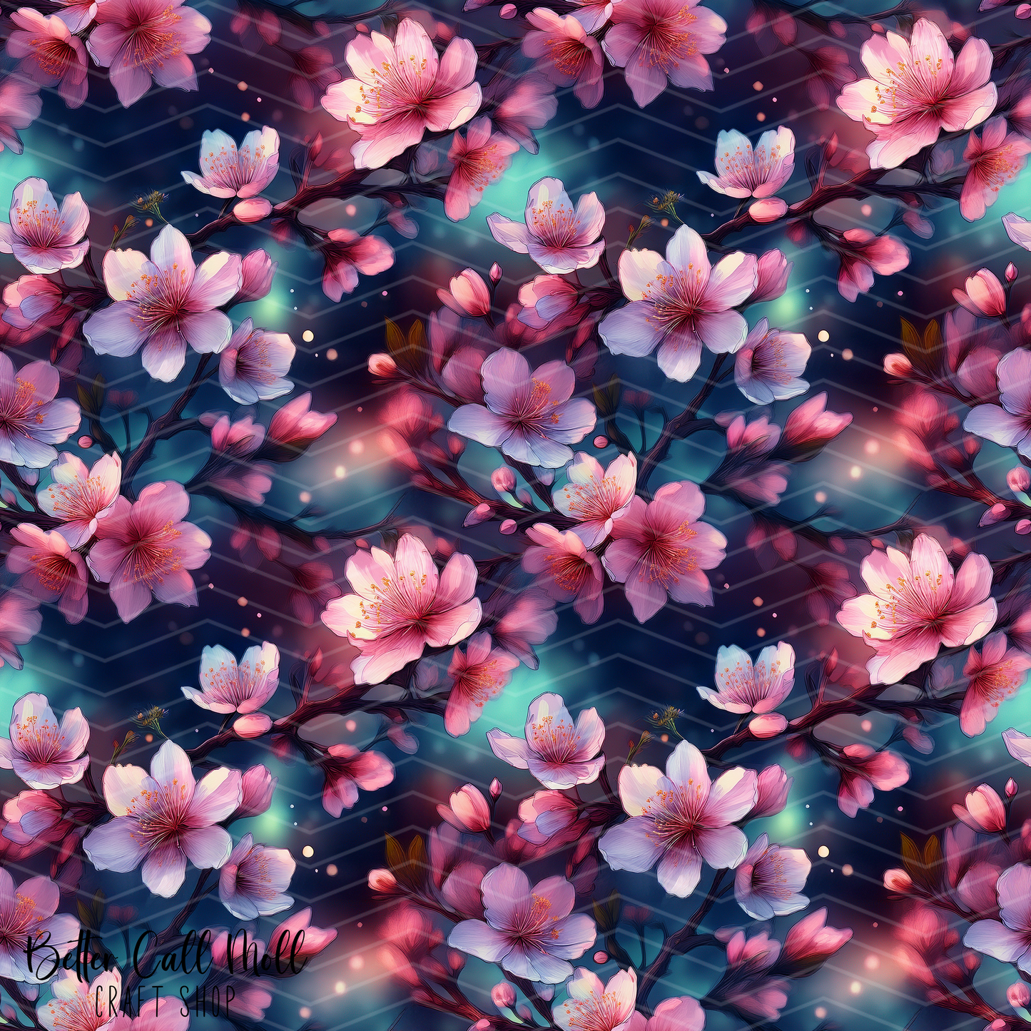 Cherry Blossoms 3 Digital Seamless Pattern