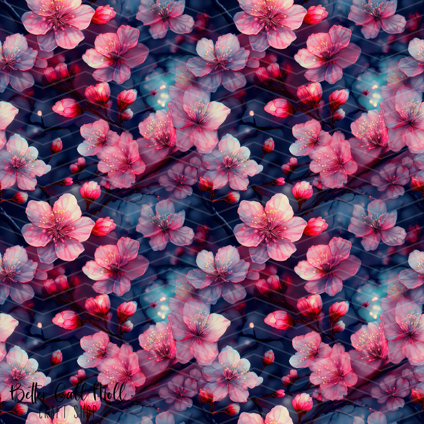 Cherry Blossoms 4 Digital Seamless Pattern