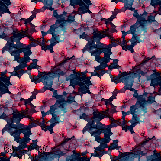 Cherry Blossoms 4 Digital Seamless Pattern