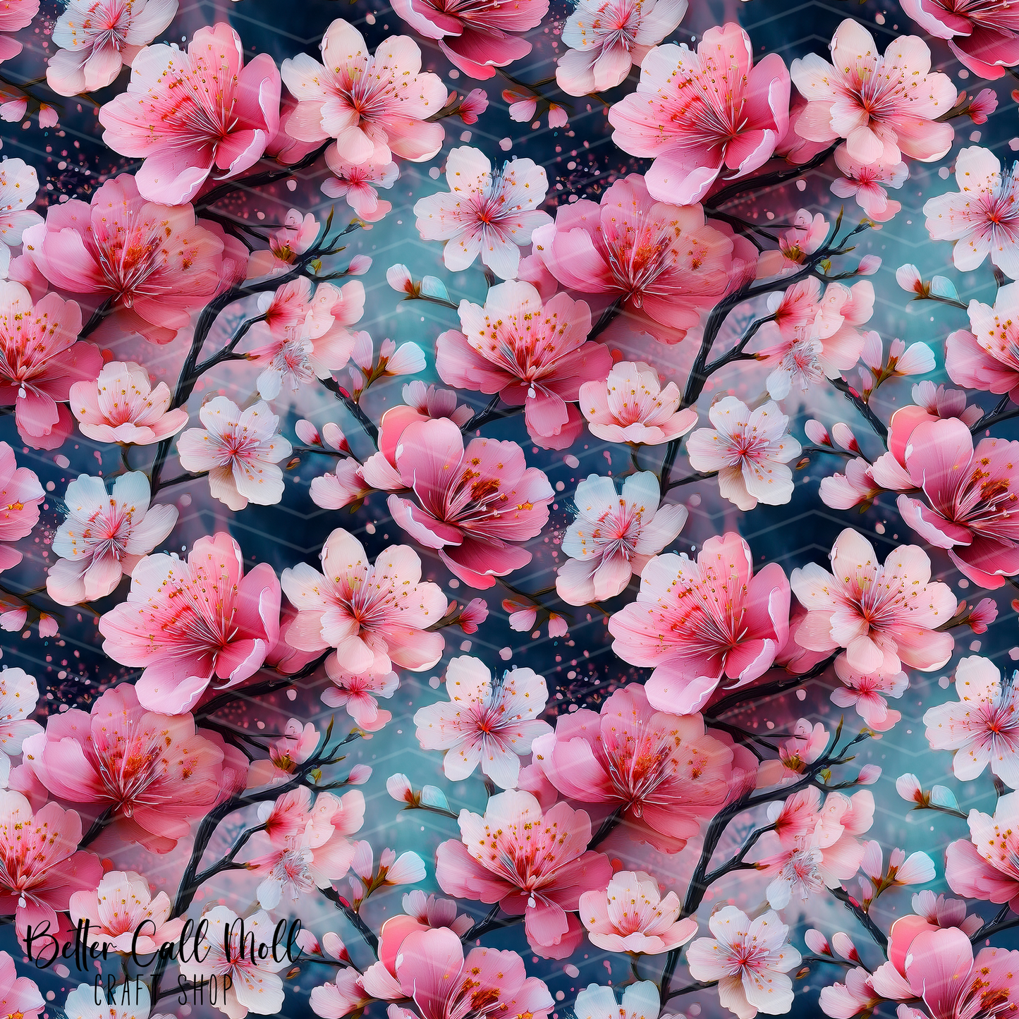Cherry Blossoms 5 Digital Seamless Pattern