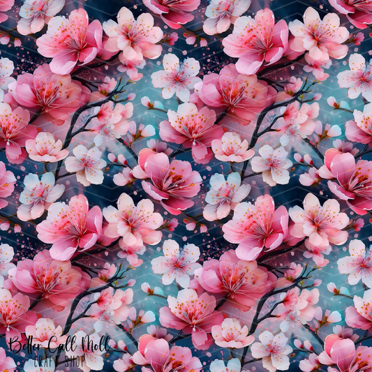 Cherry Blossoms 5 Digital Seamless Pattern