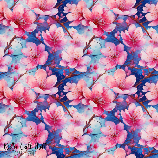 Cherry Blossoms 6 Digital Seamless Pattern