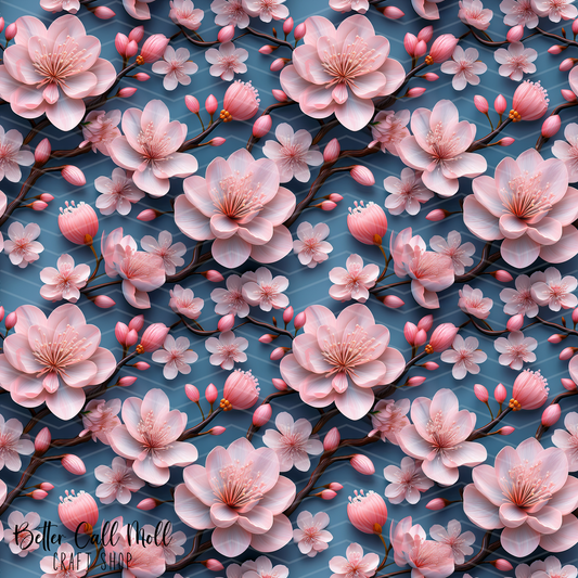 Cherry Blossoms 7 Digital Seamless Pattern