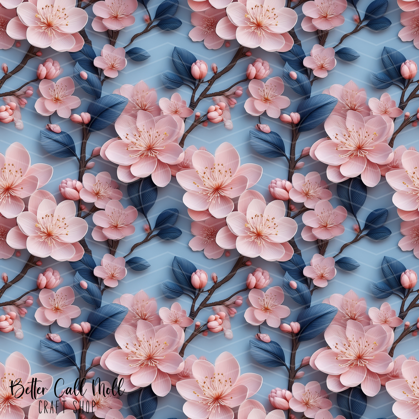 Cherry Blossoms 9 Digital Seamless Pattern