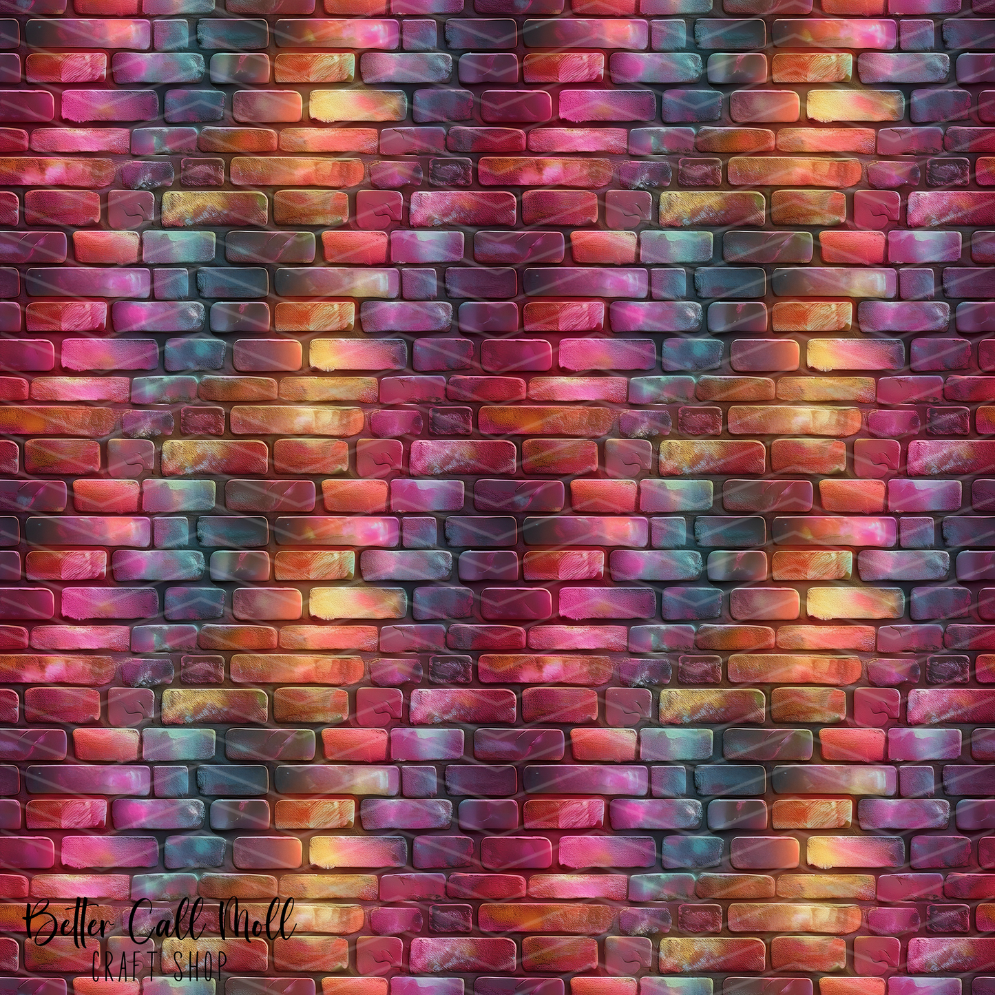 Colorful Brick Wall 1 Digital Seamless Pattern