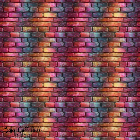 Colorful Brick Wall 1 Digital Seamless Pattern
