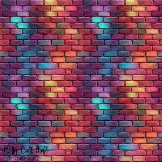 Colorful Brick Wall 2 Digital Seamless Pattern