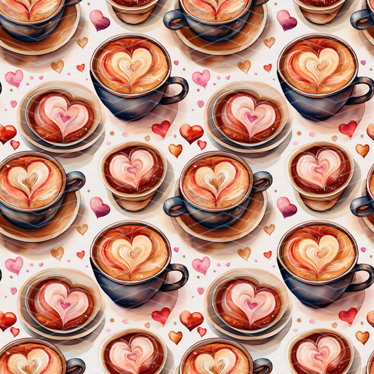 Cup of Love Digital Seamless Pattern