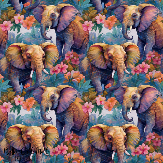 Elephants Digital Seamless Pattern