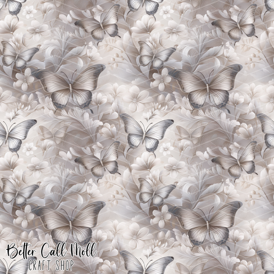 Floral Butterflies Digital Seamless Pattern