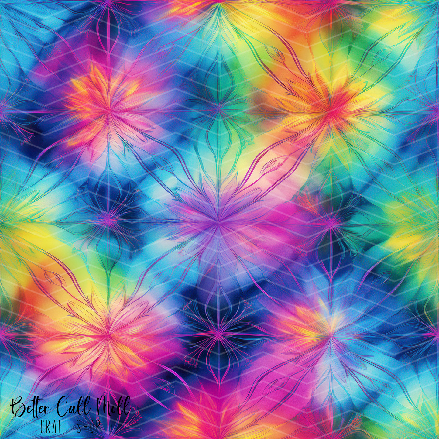 Floral Tie Dye 1 Digital Seamless Pattern