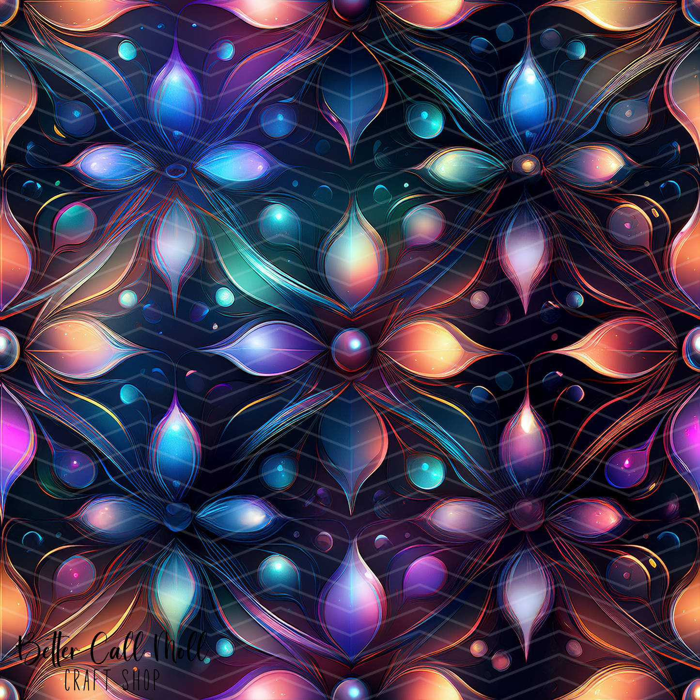 Galaxy Petals Digital Seamless Pattern