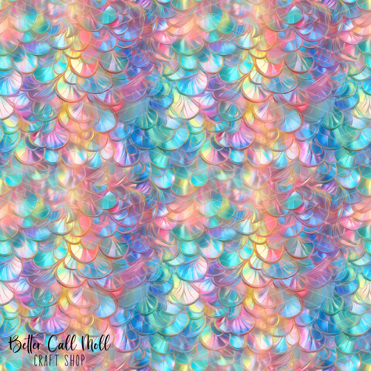 Iridescent Scales Digital Seamless Pattern