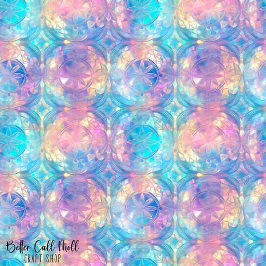 Iridescent Tiles Digital Seamless Pattern