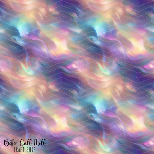Iridescent Waves Digital Seamless Pattern