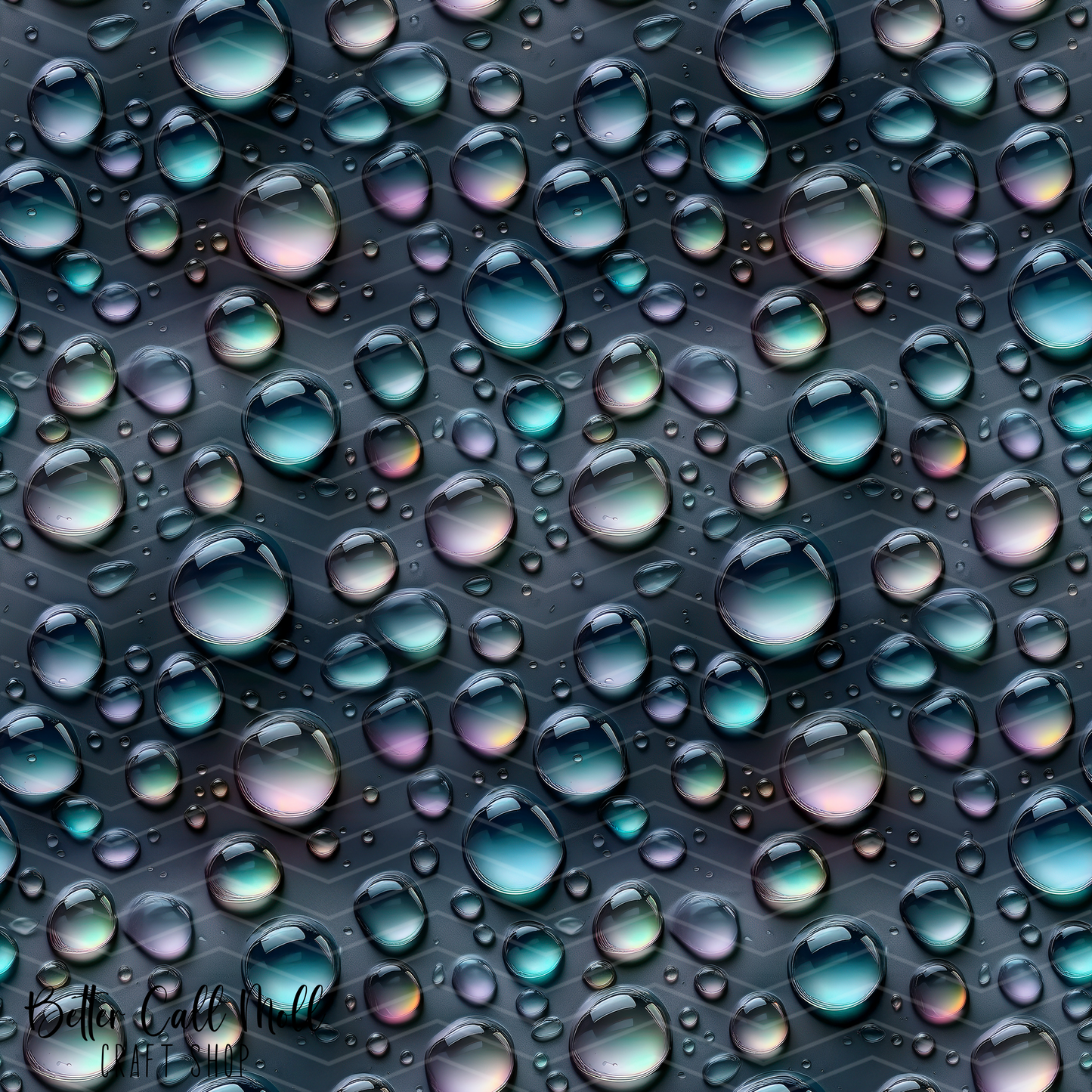 Iridescent Droplets Digital Seamless Pattern