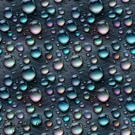 Iridescent Droplets Digital Seamless Pattern