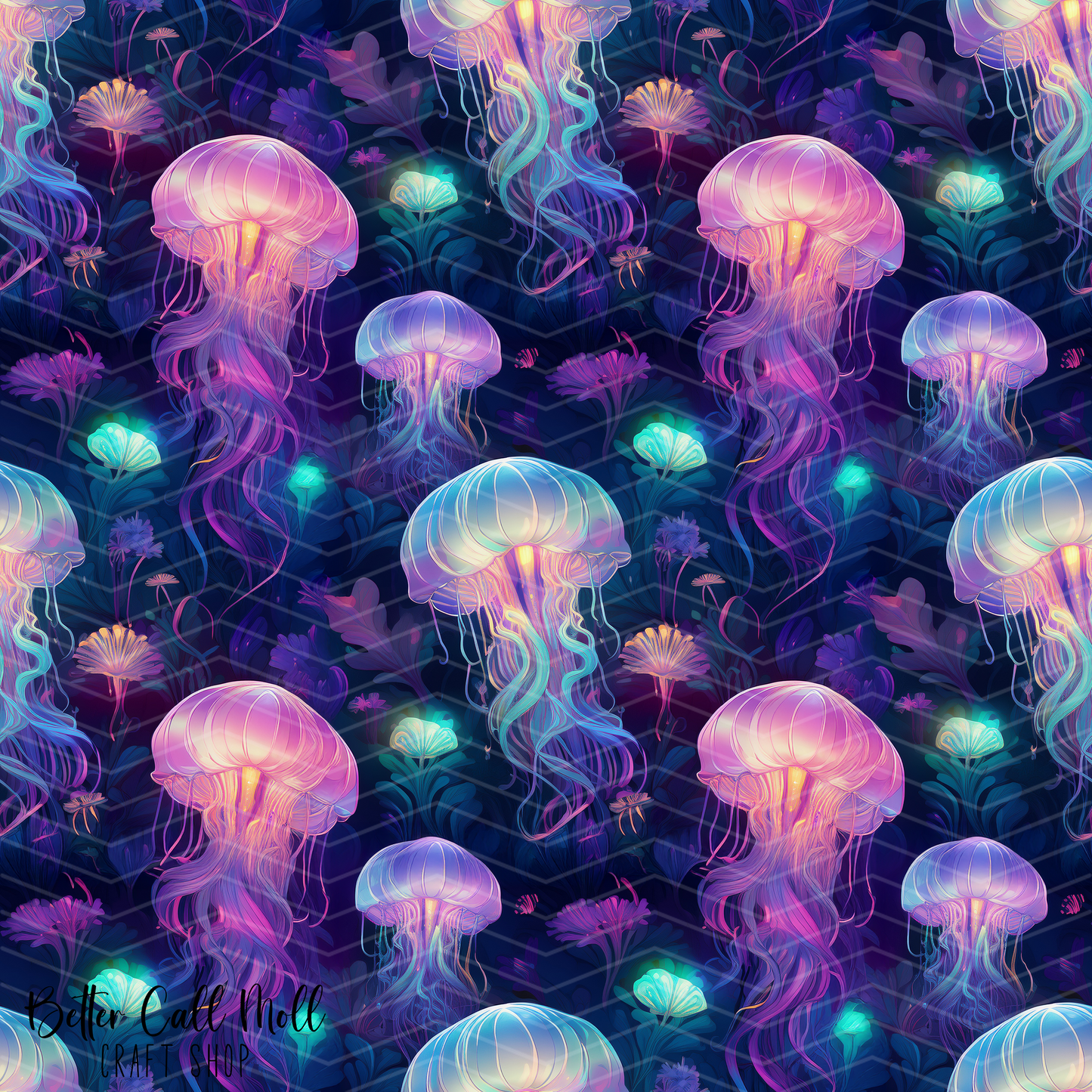 Jellyfish 1 Digital Seamless Pattern