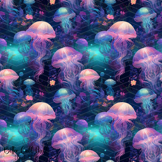 Jellyfish 2 Digital Seamless Pattern