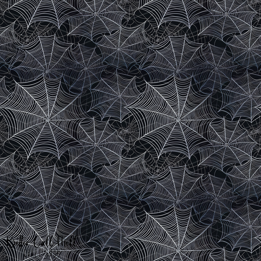 Monochrome Spiderwebs Digital Seamless Pattern