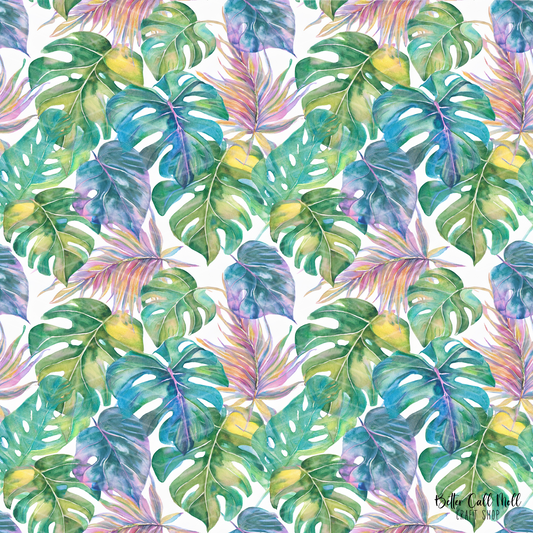 Monstera Leaves Digital Seamless Pattern