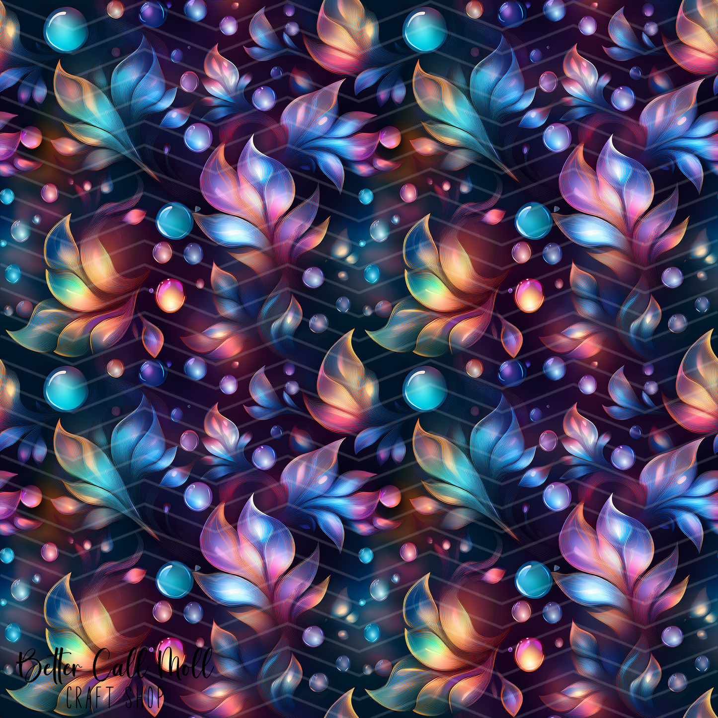 Mystic Petals Digital Seamless Pattern
