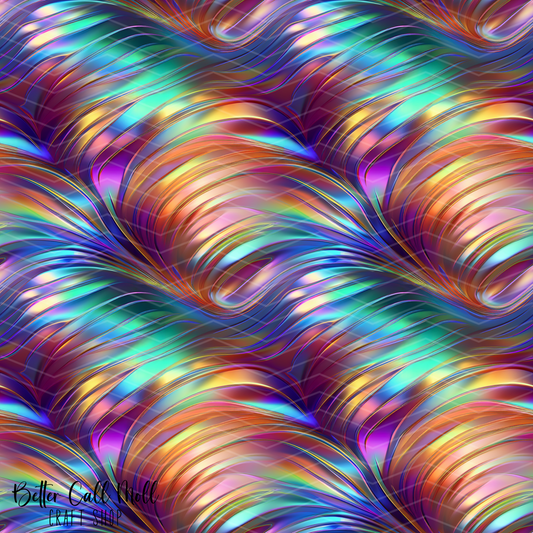 Neon Waves 2 Digital Seamless Pattern