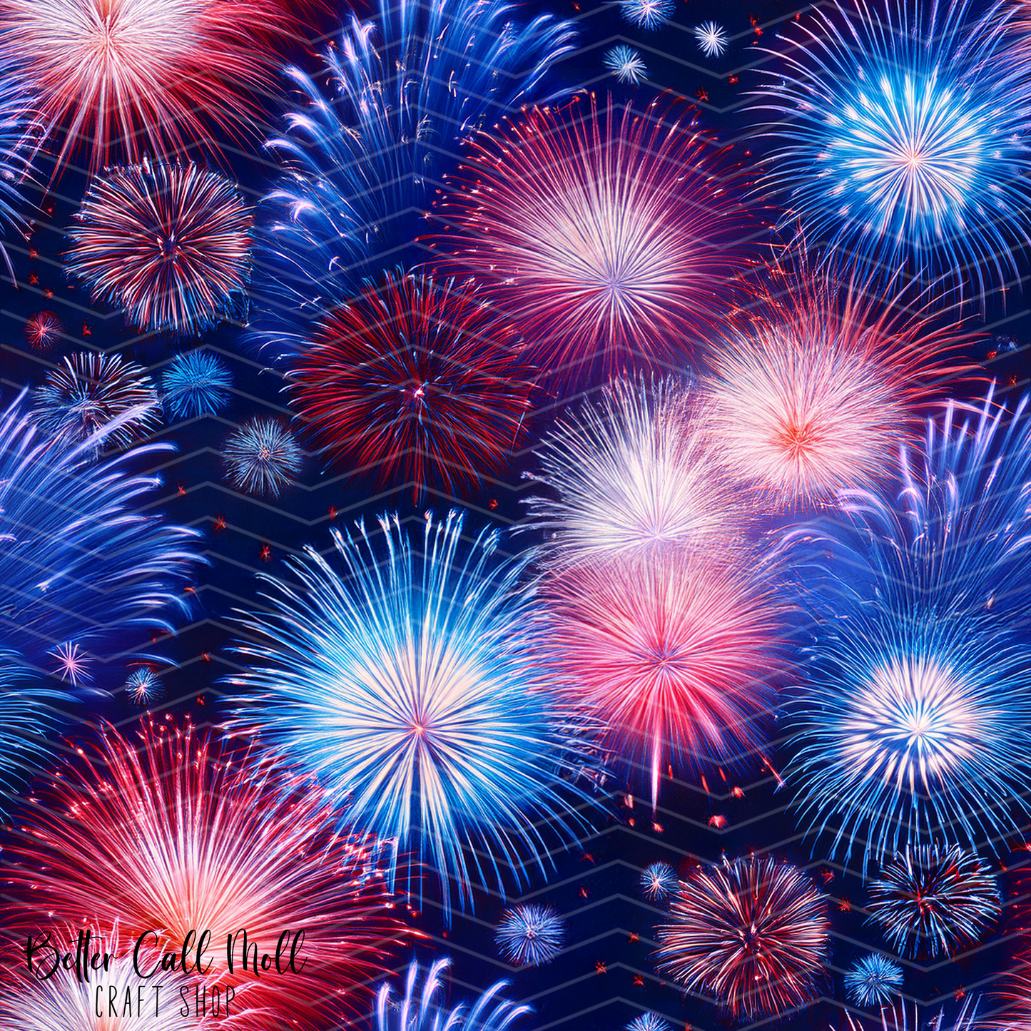 Patriotic Fireworks 1 Digital Seamless Pattern