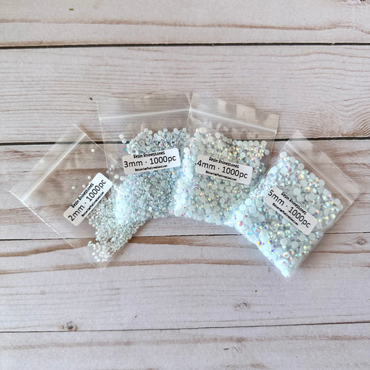 AB White Resin Rhinestones