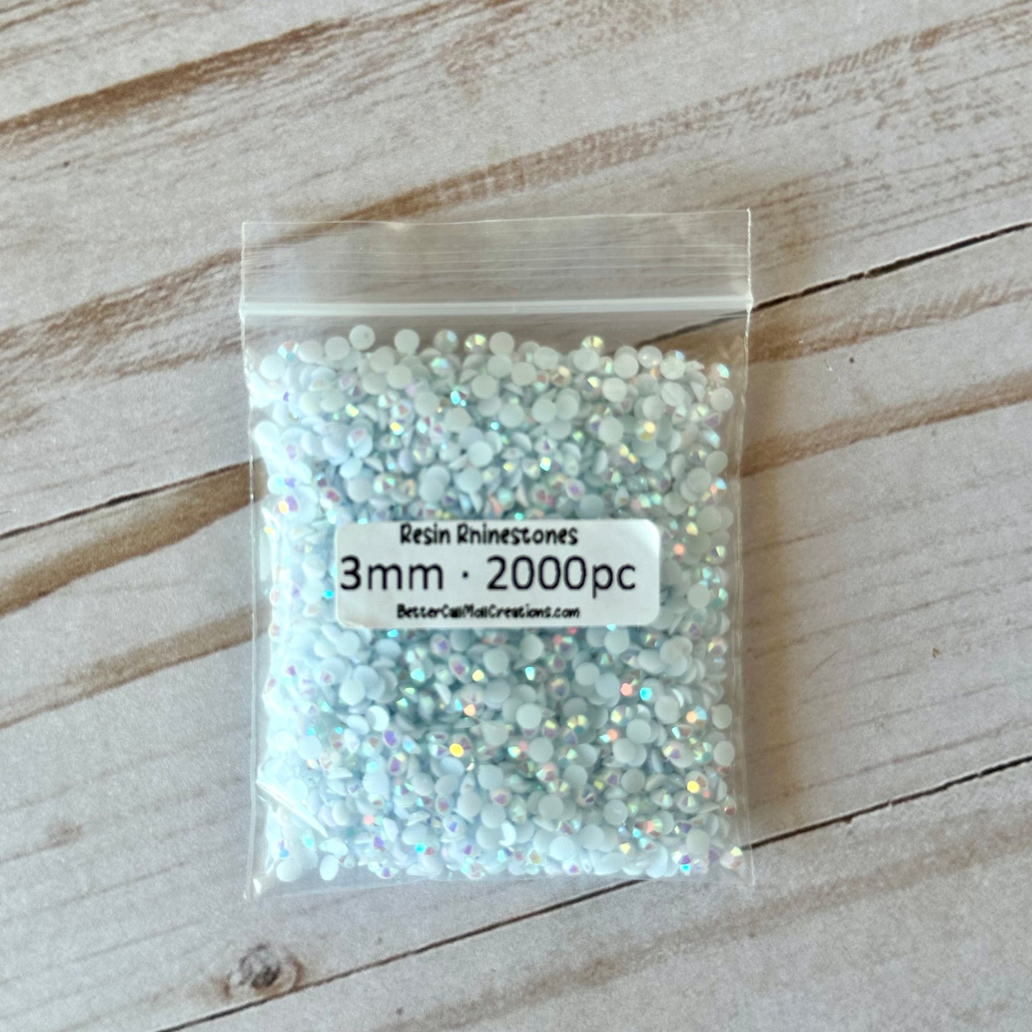 AB White Resin Rhinestones