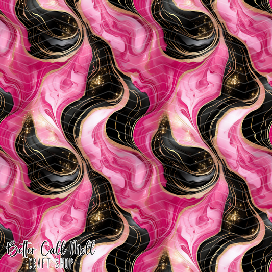 Pink Black and Gold Marble Digital Seamless Pattern