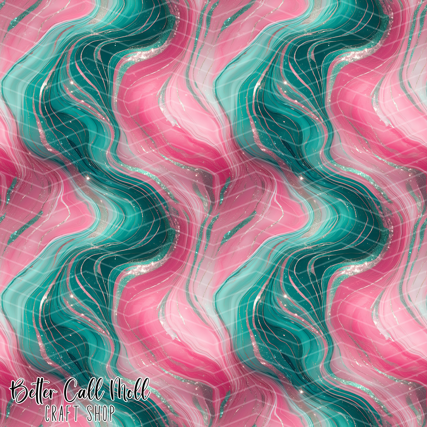 Pink and Teal Marble Digital Seamless Pattern