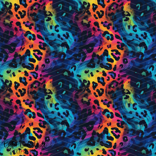 Rainbow Leopard Print 3 Digital Seamless Pattern
