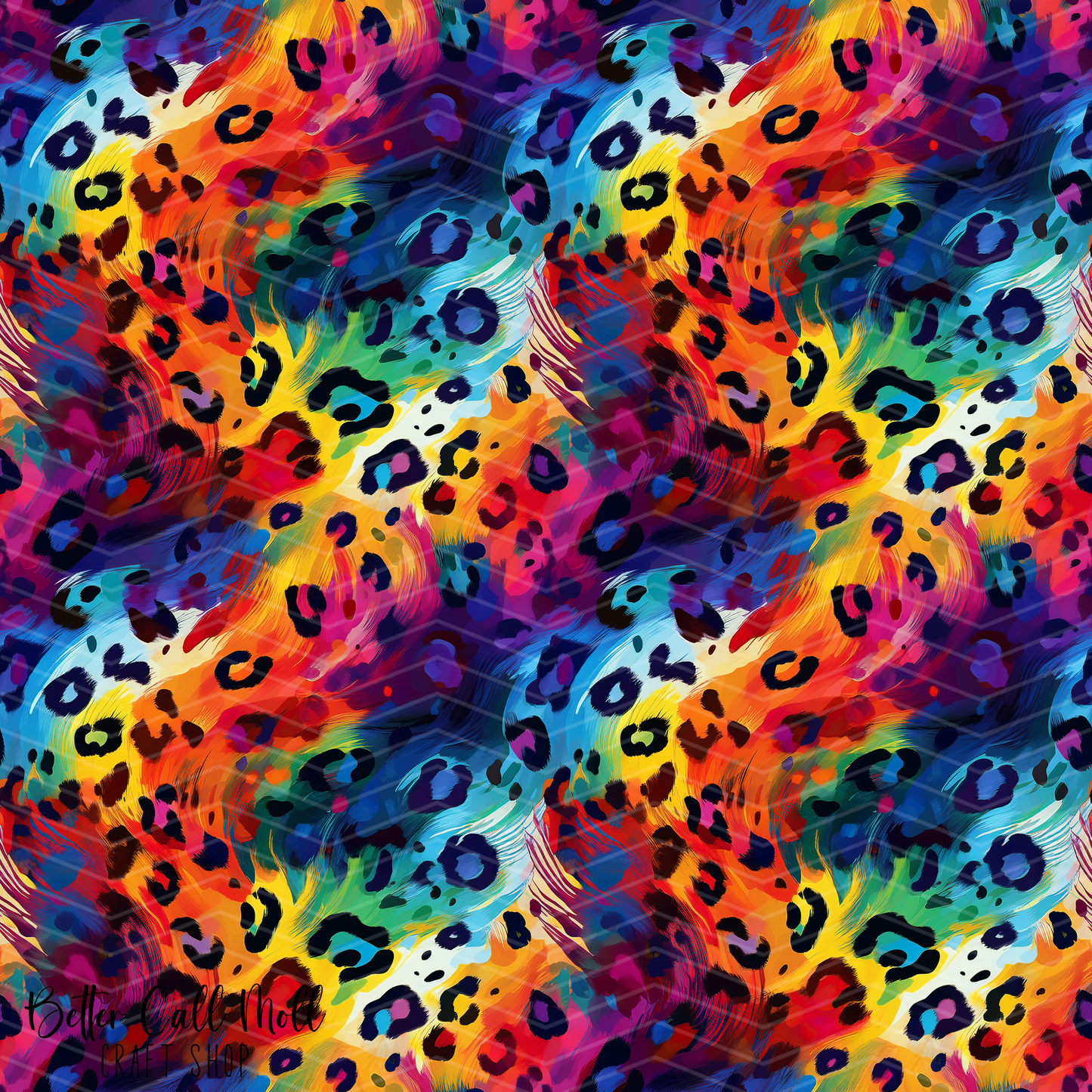 Rainbow Leopard Print 4 Digital Seamless Pattern