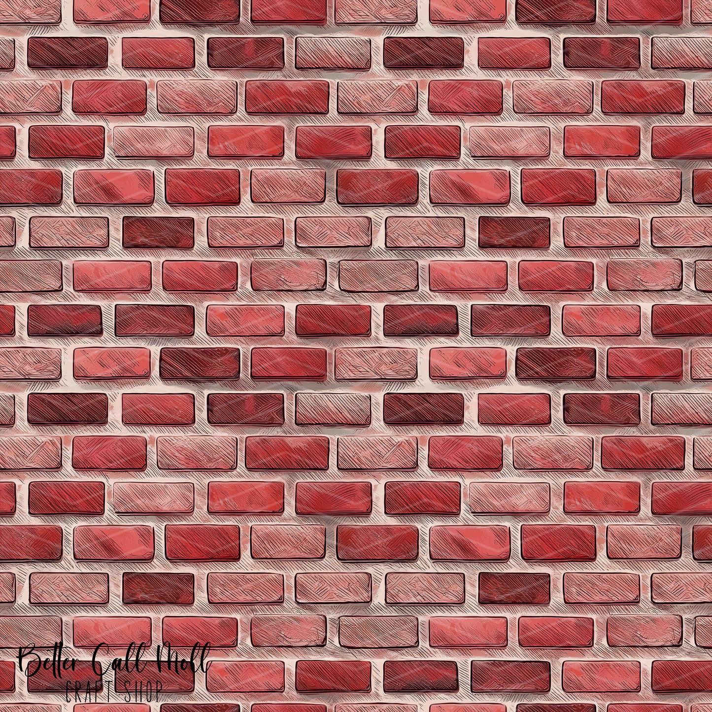 Red Brick Wall 2 Digital Seamless Pattern